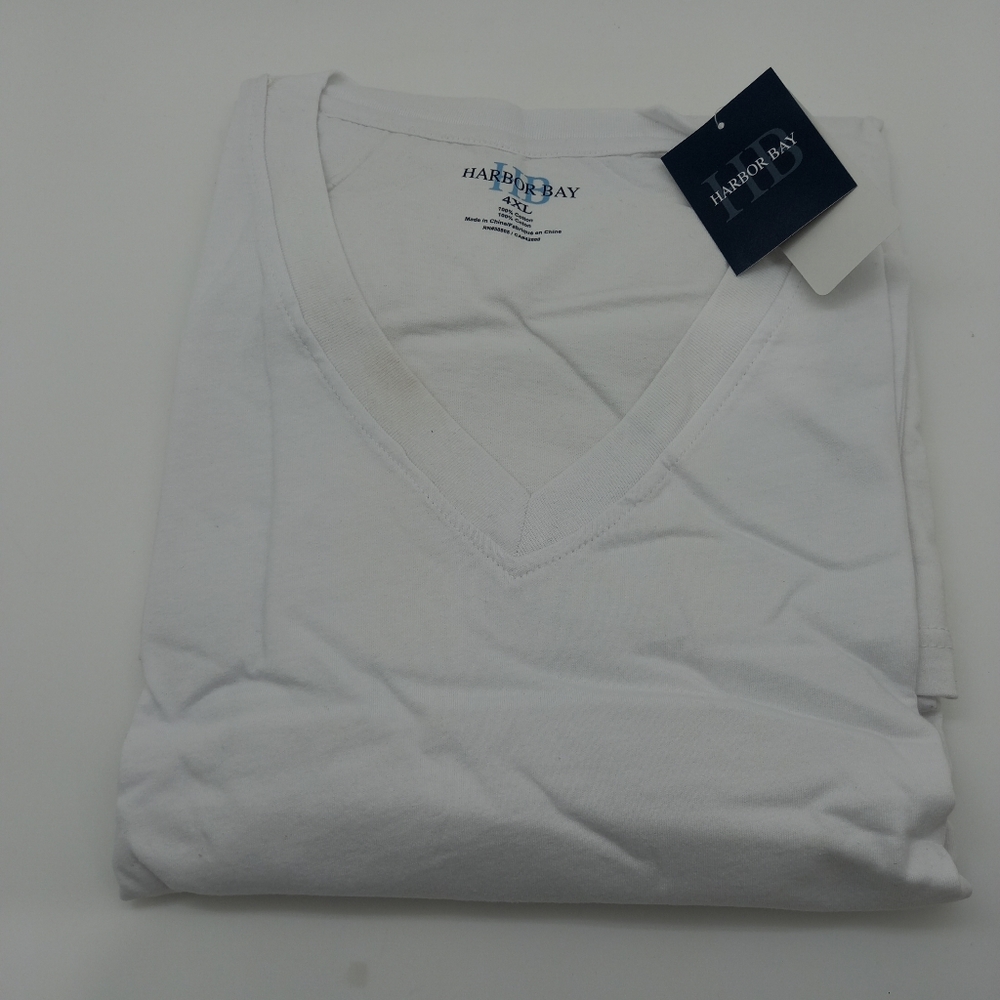 DXL White Harbor Bay V Neck Sleep Shirt / T-shirt XXL to 6XL NIB